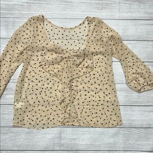 Lovely Day Cream Ruffled 3/4 Sleeve Blouse